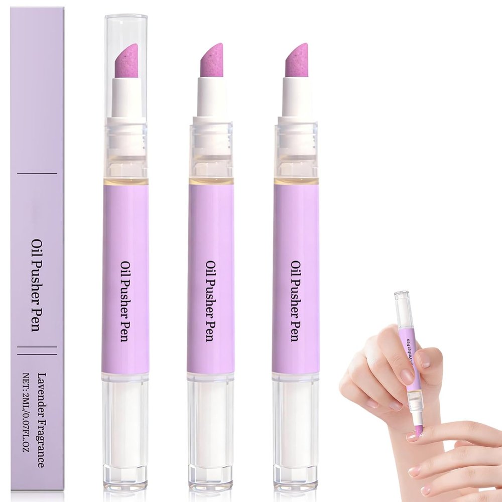 3Pcs 2-in-1 cuticle clipper & oil pen, New cuticle clipper pen and portable nail care pen are used to moisturize, Polish, Brighten and dry damaged nails.