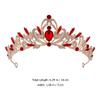 PRETYZOOM Rhinestone Crown Tiara Headband for Women, Retro Elegant Headdress Hair Accessory, Gold-red Vintage Style Wedding Party Festival Photo Prop view 2