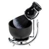 ibasenice Shaving Brush and Bowl Set for Men, 3pcs Black and Silver Alloy Stand with Foam Brush, Beard Grooming Tool for Wet Shaving and Facial Care view 1