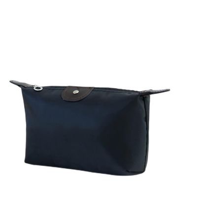 1Pcs Women's Dumpling Shape Nylon Waterproof Zipper Makeup Bag,Large-Capacity Storage Handbag Black Fashion