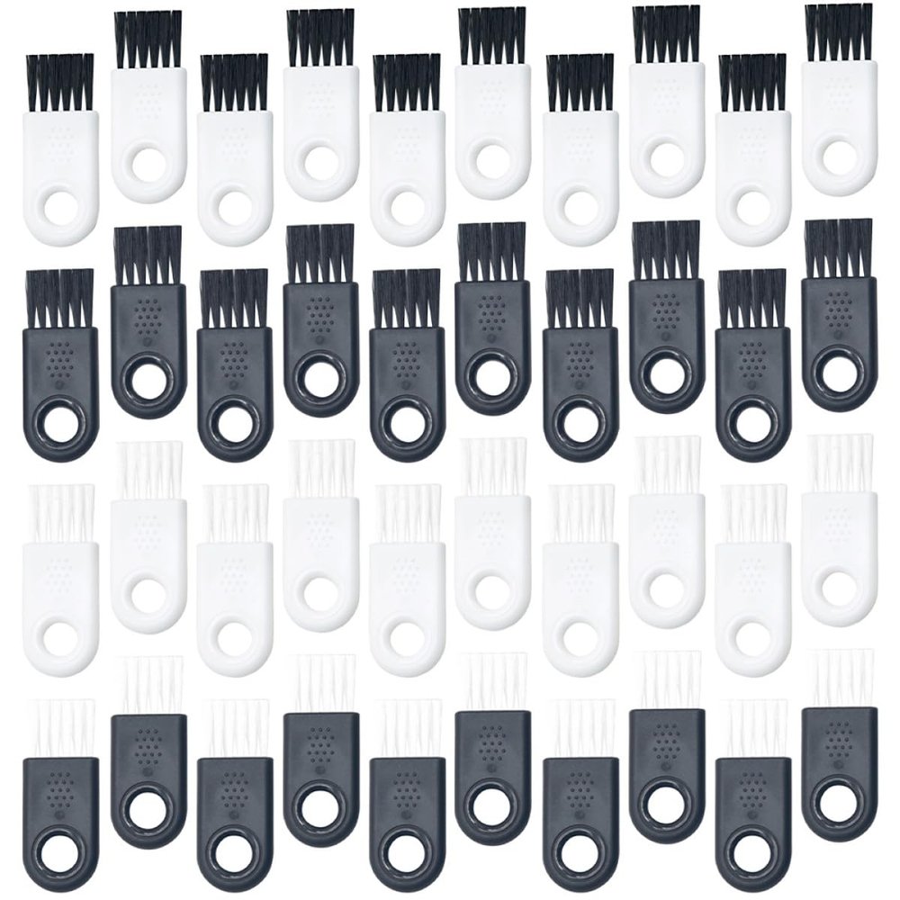 Healvian 40pcs Electric Shaver Cleaning Brushes with Black and White Bristles Razor Cleaner for Men's Personal Grooming and Electric Razor Maintenance