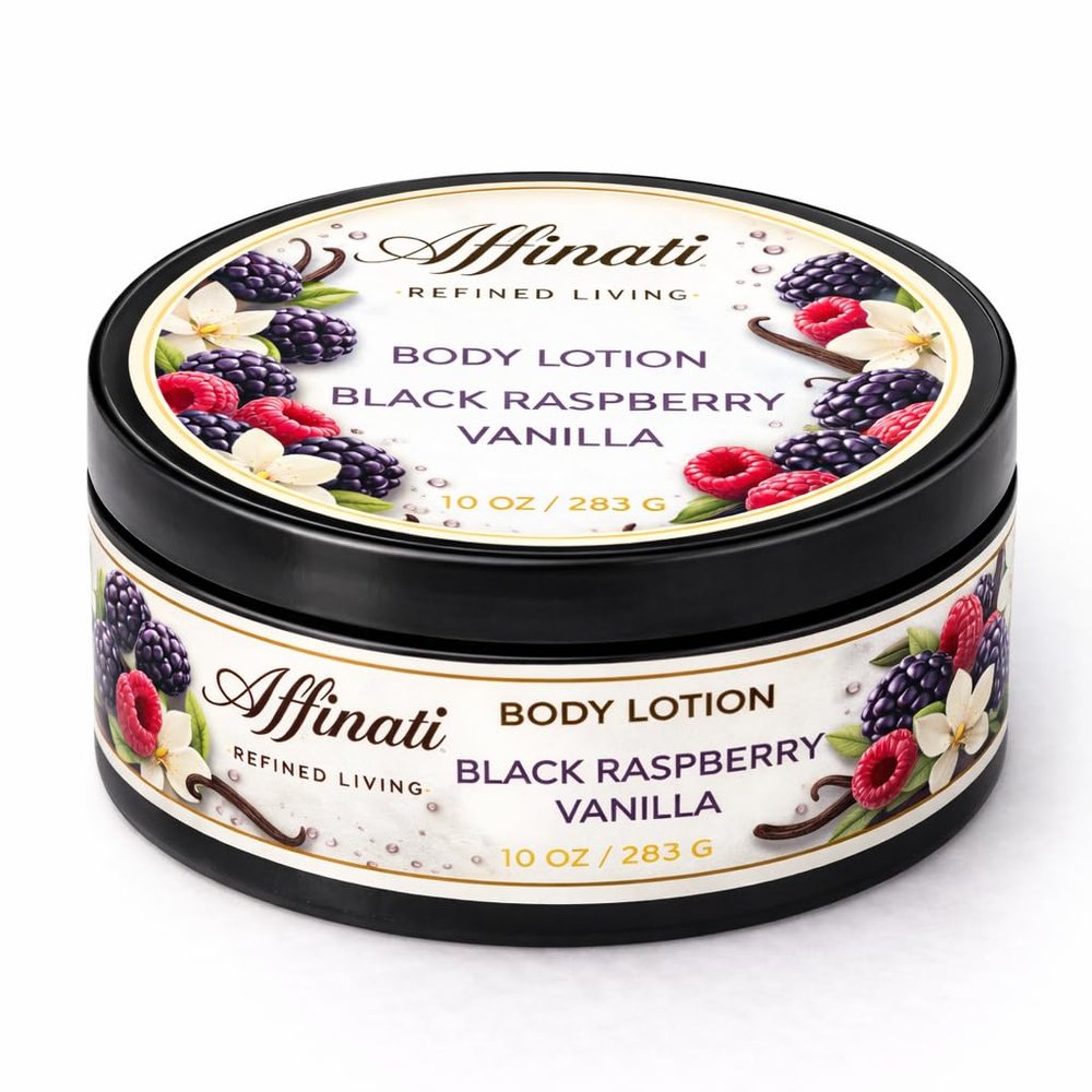 Affinati Black Raspberry Vanilla 10 oz Body Lotion for Dry Skin Deep Hydration Moisturizer, Lightweight & Fast Absorbing, Daily Skin Care for Men & Women