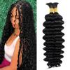GveoXvo Boho Human Hair 24 Inch 2 Bundles Same Length Black Color Human Braiding Hair for Boho Braids Hair Extensions No Weft 2 Braids Wet and Wavy Braiding Human Hair view 1