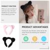 TOGEVAL 3pcs Plush Cat Ear Headbands for Women Wide Soft Face Washing Hair Wraps Makeup Hair Bands Comfortable Elastic Accessories for Spa and Daily Use view 4