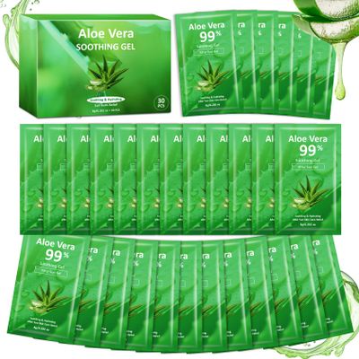 CAHIUYOA 30 Pack Mini Aloe Vera Gel Travel Size,99% Pure Aloe Vera Gel