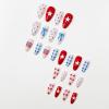 24Pcs 4th of July Press on Nails Medium Almond Fake Nails Cute Independence Day False Nails with Star Plaid Bow Polka Dot Design Artificial Nails Press ons Full Cover Patriotic Stick on Nail for Women view 3
