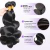 Body Wave Bundles Human Hair 18 20 22 Inch Hair Extensions Natural Black view 3