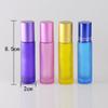 LRXIYODE 12pcs 10ml Refillable Roll-on Bottles Set with Frosted Colorful Matte Finish, Steel Beads and Electroplated Caps, Portable Essential Oil and Aromatherapy Subpackaging Bottles view 2