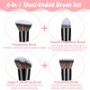 4Pcs All-in-One Makeup Brush Set, Dual End Brushes for Makeup- Foundation, Concealer, Contour, Blush, Powder, Highlighter Brushes, view 3