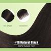 1B Natural Clip in Hair Extensions,16 Inch Soft Real Human Hair 120g 7pcs,Brazilian Remy Natural Black Clip ins,1B Straight Clip ins Hair Extensions view 3