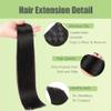 1B Natural Clip in Hair Extensions,16 Inch Soft Real Human Hair 120g 7pcs,Brazilian Remy Natural Black Clip ins,1B Straight Clip ins Hair Extensions view 4
