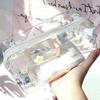 Aetherize Floral Transparent Cosmetic Bag Waterproof Zippered Toiletry Bag Cute Clear Pencil Case - Daisy cute toiletry view 2
