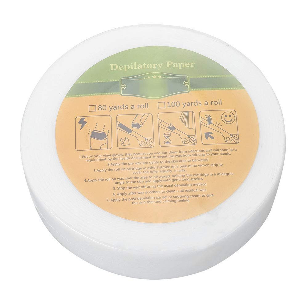 Non - Woven Wax Strips 100 Yards | Gentle Hair Removal Paper for Sensitive Skin | Depilatory Strips for Legs/Armpits/Bikini Area | Disposable & Sanitary