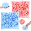 2 Pcs Drawstring Bar Soap Loofah Pouch, 2 in 1 Soap Bar Loofah, Exfoliating Mesh Shower Ball, Dual-Sided Body Scrubber Washcloth for Gentle Skin Smoothing (Pink, Blue) view 1
