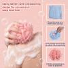 2 Pcs Drawstring Bar Soap Loofah Pouch, 2 in 1 Soap Bar Loofah, Exfoliating Mesh Shower Ball, Dual-Sided Body Scrubber Washcloth for Gentle Skin Smoothing (Pink, Blue) view 3