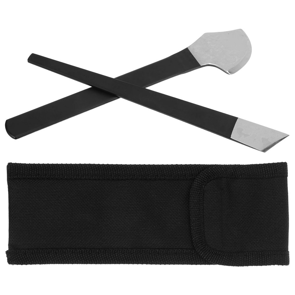 Abaodam 2pcs Foot Callus Remover Set with Manganese Steel Scrapers, Black Large Sole and Angled Blades, Pedicure Dead Skin Remover Tool for Home and Travel Use, Includes Oxford Storage Bag