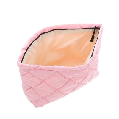 Alipis Quilted Embroidered Makeup Bag Small Travel Cosmetic Organizer Pouch Portable Cosmetic Storage Bag for Women Pink