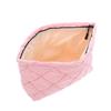 Alipis Quilted Embroidered Makeup Bag Small Travel Cosmetic Organizer Pouch Portable Cosmetic Storage Bag for Women Pink view 1