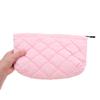 Alipis Quilted Embroidered Makeup Bag Small Travel Cosmetic Organizer Pouch Portable Cosmetic Storage Bag for Women Pink view 4