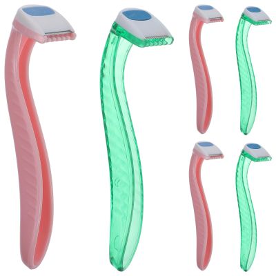 HAMPPLIES 6pcs Women Hair Razor Shaver Set for Legs and Underarms, Portable Disposable Hair Removal Tools for Intimate Areas, Random Color