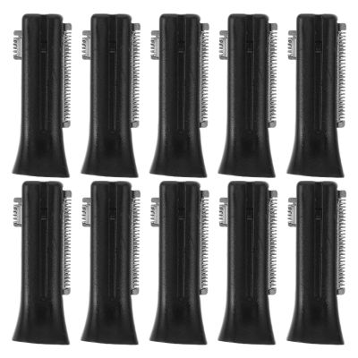 SAFIGLE 10pcs Electric Eyebrow Razor Blades Replacement, Black Dual-head Trimmer Accessories for Personal Face Razor, Compatible Eyebrow Trimmer Parts for Womens Facial Hair Removal
