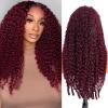 MOOTAFUL 5x5 Burgundy Lace Closure Wigs Human Hair 200% Density Burmese Curly Wig 18 Inch 99J view 1
