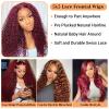 MOOTAFUL 5x5 Burgundy Lace Closure Wigs Human Hair 200% Density Burmese Curly Wig 18 Inch 99J view 4