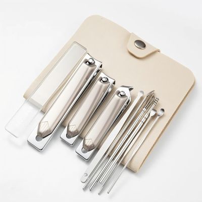 10-Piece Nail Clipper Set for Manicure and Pedicure, with Ear Wax Cleaning Tools and PU Leather Travel Case