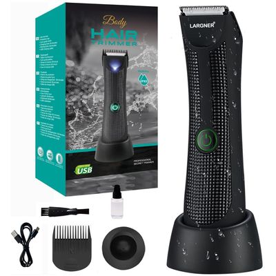 Body Hair Trimmer for Men - Pubic Hair Trimmer with Ceramic Blade Heads, Ball Shaver for Private Parts with LED Light, Body Shavers Groomer IPX7 Waterproof