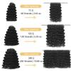 Human Crochet Hair for Black Women 16 Inch Deep Ocean Wave Curly Bundles Human Hair 300g Pre-separated Feather Crochet Human Hair Invisible Crochet Hair Extensions 240 Strands Natural Black view 3
