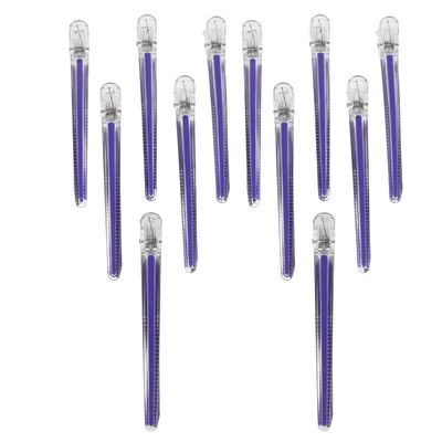 TOPPERFUN 12pcs Hairdressing Clips for Styling and Sectioning Purple No-trace Duckbill Hair Clips with Anti-slip Design for Salon and Home Haircutting