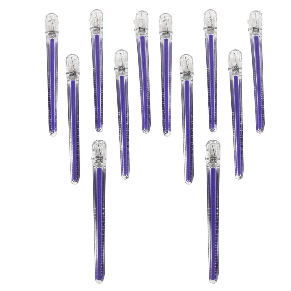 TOPPERFUN 12pcs Hairdressing Clips for Styling and Sectioning Purple No-trace Duckbill Hair Clips with Anti-slip Design for Salon and Home Haircutting