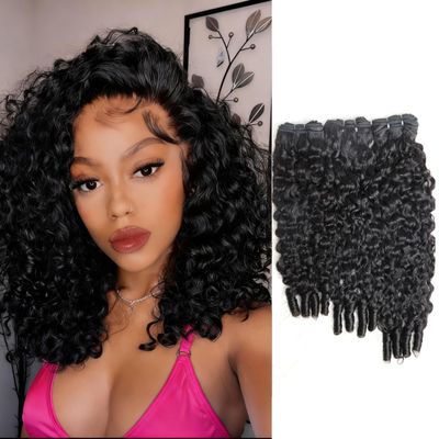 Burmese Curly Bundles Human Hair 12 14 16 inch 3 Bundles Water Wave Human Hair Bundles Extensions for Women 3C4A Spiral End Black Color