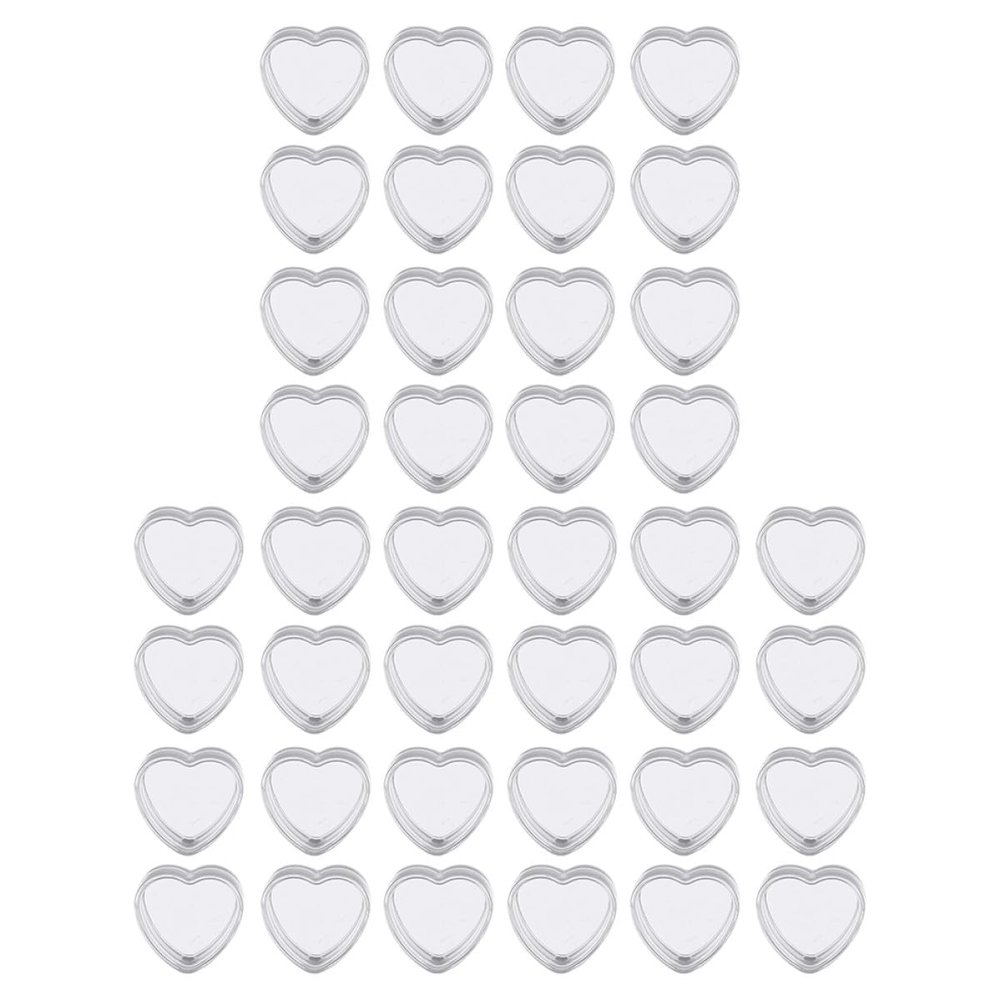 LALAFINA 50 Pcs Heart Shape Cosmetic Jars 4g Plastic Cream Containers with Lids Refillable Travel Cream Case for Makeup Storage