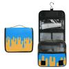 sanluoli Asthetic Art Orange Blue hanging travel case for toiletries with hook, designer essentials shaving bag for men for ladies gym view 2