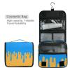 sanluoli Asthetic Art Orange Blue hanging travel case for toiletries with hook, designer essentials shaving bag for men for ladies gym view 4