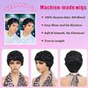 Y2K-Inspired Women's Curly Pixie Wig with Bangs, 180% Density, Glueless Non-Lace Rose Net Cap, 6-Inch Finger Wave Human Hair, Black Short Curly Design for a Natural Appearance view 3
