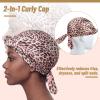 Funnysoft 3 Pcs Hair Wrap Scarf Net, Chic Leopard, Coffee Pink Gray view 4
