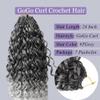 7 Packs Pre Looped Curly Crochet Hair GoGo Curl Crochet Hair for Women 24 Inch Pre twisted Deep Wave Braiding Hair Gray Boho Braiding Hair Extensions view 2