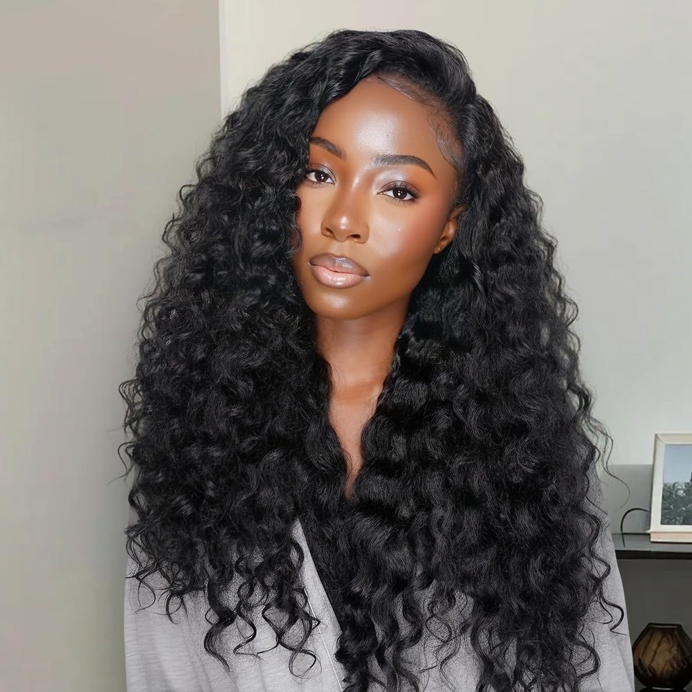 mscoco Half Wig Human Hair Beach Curly 3 In 1 Drawstring Seamless Flip Over Half Wig Wear and Go Glueless Wigs Human Hair for Black Women Beginner Friendly 18inch