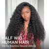 mscoco Half Wig Human Hair Beach Curly 3 In 1 Drawstring Seamless Flip Over Half Wig Wear and Go Glueless Wigs Human Hair for Black Women Beginner Friendly 18inch view 3