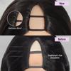 mscoco V Part Wig Human Hair Kinky Straight Glueless Wigs Human Hair Clip In Upgrade U Part Human Hair Wig with Drawstring 180% Density Natural Black 20inch view 2