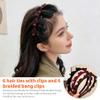 Zeiuvdy 6 Pack Headbands with Clips for Hair Styling - 90s Butterfly Style, Braided Non-Slip Headband with Teeth and 6 Braided Hair Clips for Women DIY Decoration (Black, Wine Red, Brown) view 4