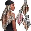 Funnysoft 3 Pcs Hair Wrap Scarf Net, Spotted Leopard, Black Pink Brown view 1
