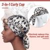 Funnysoft 3 Pcs Hair Wrap Scarf Net, Spotted Leopard, Black Pink Brown view 3