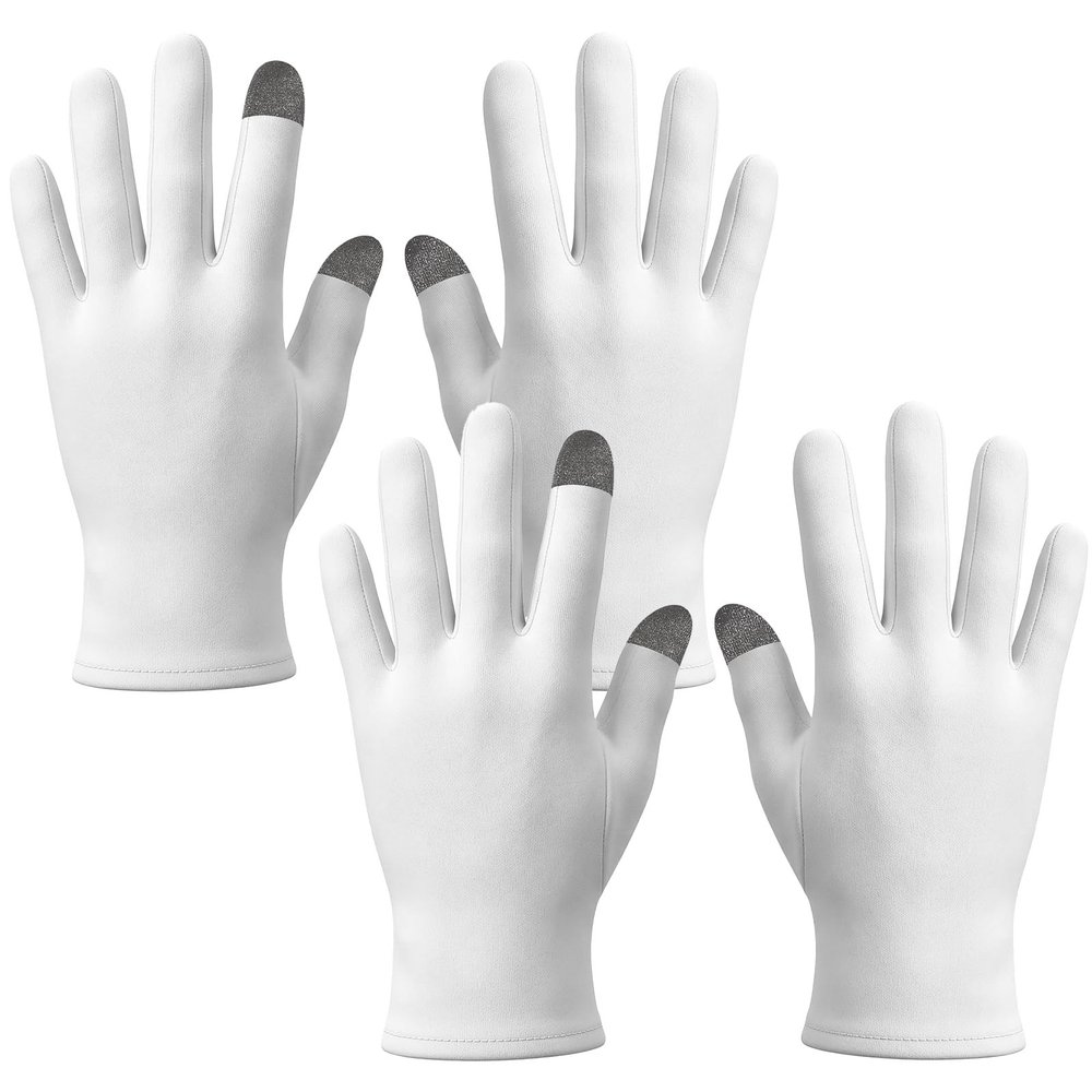 2 Pairs Gloves for Hands Cream Overnight, Moisturizing Gloves Touchscreen for Cracked Hands Overnight Lotion Treatment (One Size, 9.1 x 3.7 in)