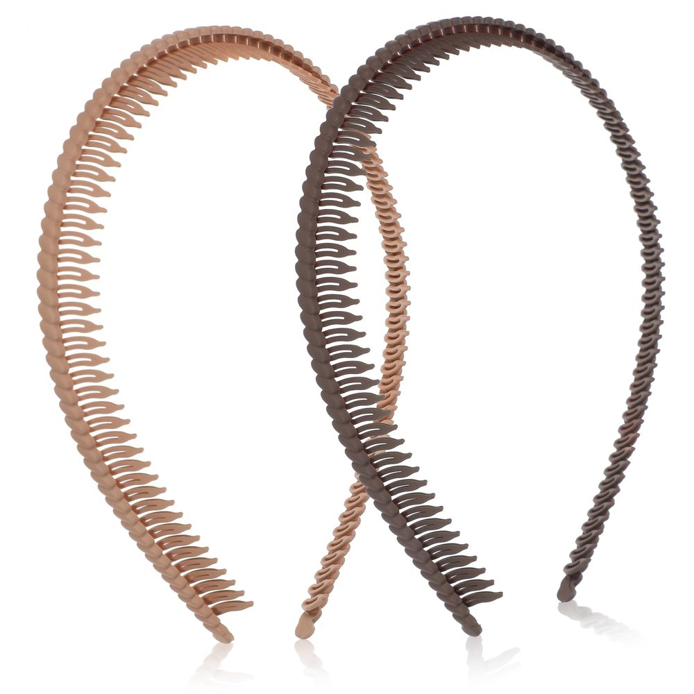 Ymapinc 2Pcs Comb Headband for Women, Non-Slip Plastic Headbands with Teeth