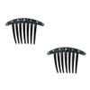 2 Pcs Blue Simple Minority Women Temperament Fashion Design All-Match Rhinestone Hair Comb Korean Style Headwear Accessories Seven-Tooth Comb,Hair Accessories view 1