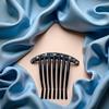2 Pcs Blue Simple Minority Women Temperament Fashion Design All-Match Rhinestone Hair Comb Korean Style Headwear Accessories Seven-Tooth Comb,Hair Accessories view 4