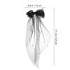 CTIRCHIU Pearl Bow Hair Clip with Ribbon Wedding Barrette Bridal Hair Accessory Black Veil Hairpin for Formal Occasions view 4